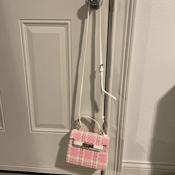 Francesca's Tweed Plaid Mini Satchel Crossbody Purse - Picture 7 of 7